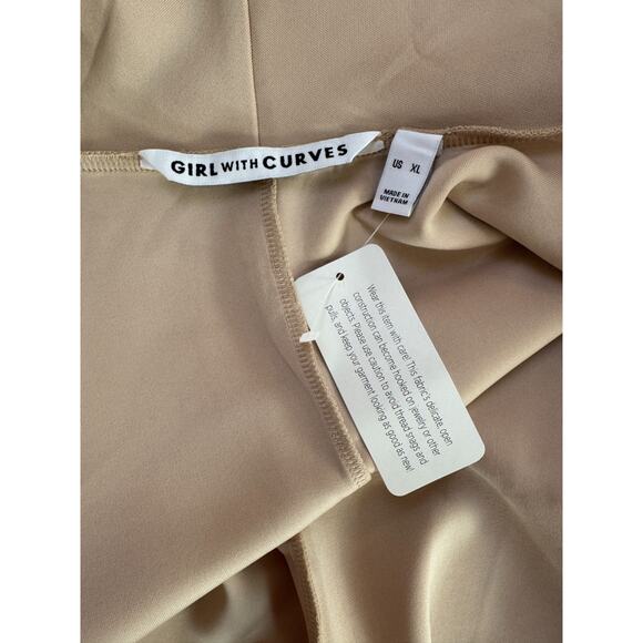 Girl with Curves Draped Scuba Jacket Beige Large NWT Long Sleeve Maxi Belted - Picture 6 of 12